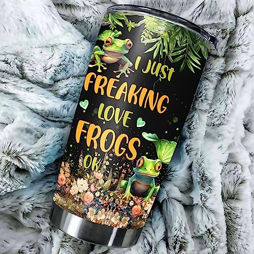 Personalized Frog Pattern Tumbler With Lid Custom Name Travel Mug Thermal Insulated Cup Stainless Steel Gifts Things Birthday Christmas For Women Girls Frogs Lovers - color: Frog