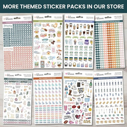 bloom daily planners x Cleerely Stated Rooted in Faith Sticker Pack - 8 Sheets /540 Stickers - Christian Planner Stickers for Journaling, Religious Encouragement, Bible Study, Prayer - Earth Tones - color: Earth Tones