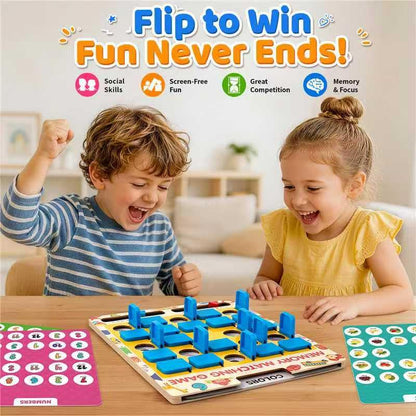 Matching Memory Game for Kids, Travel Toys Games Activities for 3 4 5 6 7 8 - color: Blue