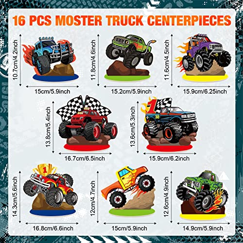 Namalu 16 Pcs Truck Table Decorations Centerpiece for Birthday Party Tables Decorations Blaze Wheels Table Ornaments for Baby Shower Birthday Supplies DIY Decor(Truck) - style: Truck