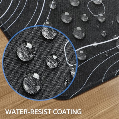 KTRIO Large Gaming Mouse Pad, 31.5 x 11.8 in, Black Topographic, XL - color: Black Topographic, size: 31.5l X 11.8w Inches