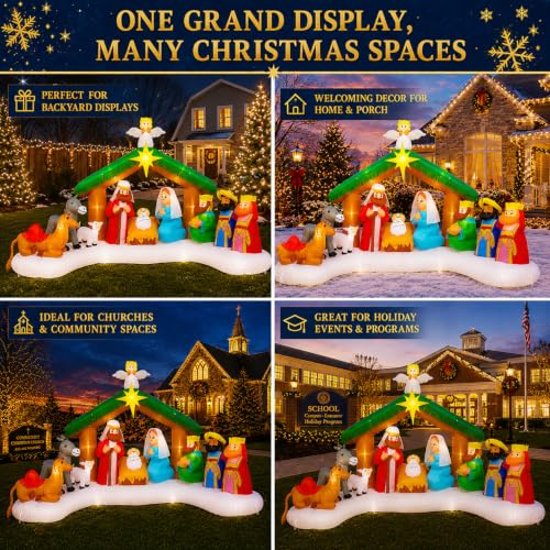 Toiyjofe 12FT Christmas Nativity Scene Inflatable with Jesus, Mary & Joseph - color: Jesus