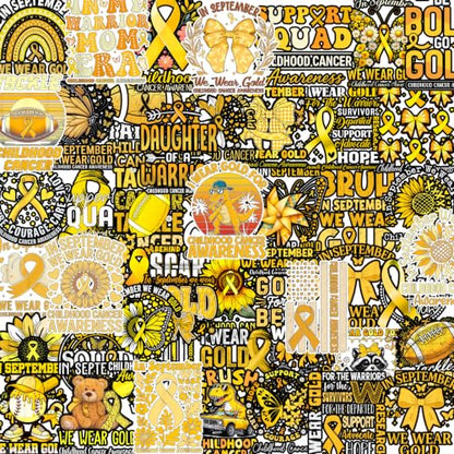 100 Pcs Childhood Cancer Awareness Stickers Childhood Cancer Items - style: Childhood Cancer Awareness