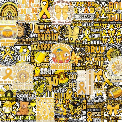 100 Pcs Childhood Cancer Awareness Stickers Childhood Cancer Items - style: Childhood Cancer Awareness