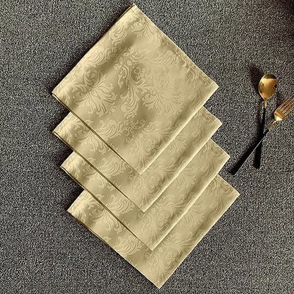 SASTYBALE Jacquard Cloth Napkins Square 20 x 20 Inch Sets of 4, Gold - color: Gold, size: 20" x 20" (Set of 4)