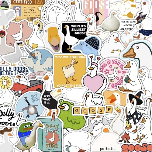 100Pcs Silly Goose Stickers for Water Bottle and Laptop - Funny Goose Party Supplies & Decorations, Goose Themed Gifts, Goose Stuff, Gifts for Women & Men - color: Goose Stickers