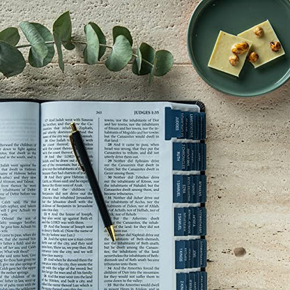 DIVERSEBEE Laminated Bible Tabs (Large Print, Easy to Apply), Bible Study Journaling Supplies, Index Book Tabs for Women and Men (Navy) - color: Navy