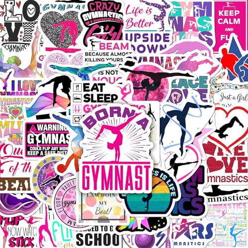 BEATRI Gymnastics Stickers 50Pcs Vinyl Waterproof Gymnastics Gifts Decor - color: Gymnastics Stickers