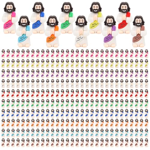 300pcs Praying Jesus Figures, Mini Jesus Figurines in Bulk for Easter Gifts - size: 300pcs Little Jesus