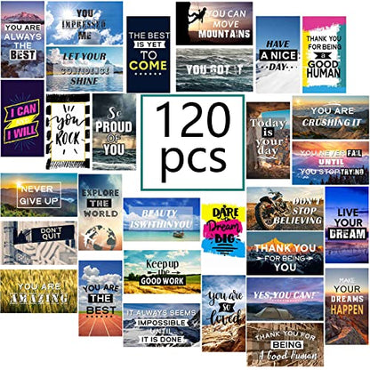 Outus 120 Pcs Motivational Encouragement Inspirational Card Boho Rainbow - style: Landscape Style