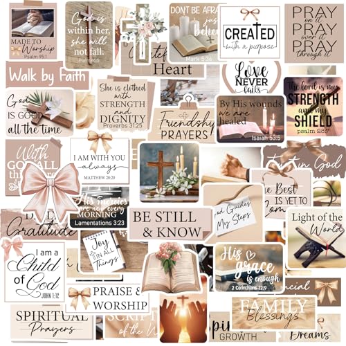 Christian Prayer Board Supplies - 50 Pcs Brown Bow Jesus Stickers - color: Brown Bow