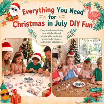 Soulchen 1102 Pcs/24 Sets Summer Christmas Beads Bracelets Craft Kit - style: Summer Christmas