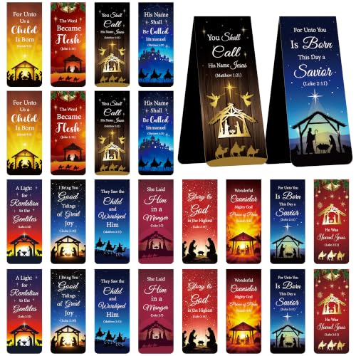 Nativity Magnetic Bookmarks, 24 Pcs Magnet Book Mark Clips for Kids Women - style: Nativity 02