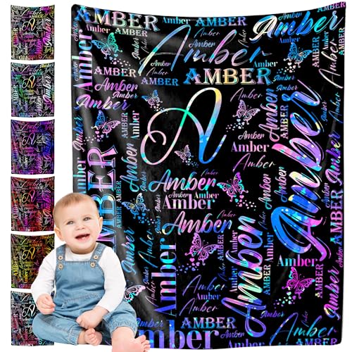 Custom Name Blanket for Baby Boys Girls, Personalized Baby Name Throws Blankets, Customize Blanket Gifts for Kids Newborn Men Women - color: Design 3