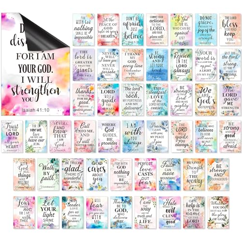 Blosssound 50 Pcs Christian Magnets with Bible Verses, Floral - style: Floral Style