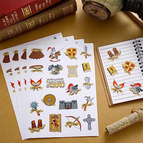 Junkin 500 Pcs Armor of God Stickers Medieval Knight Sunday School Rewards