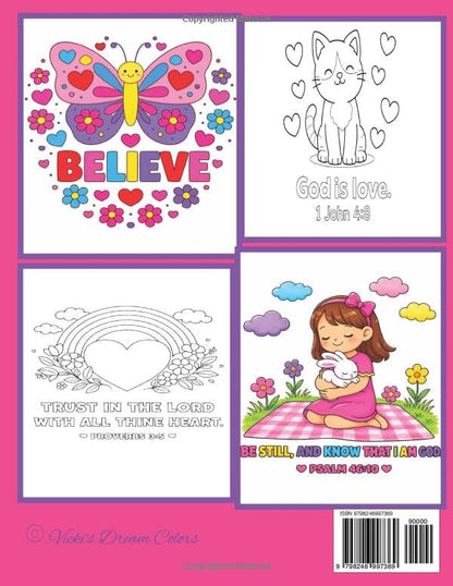 Bible Verse Coloring Book For Girls: Bold And Easy, 50 Beautiful Verses, Grow In Faith, Inspirational