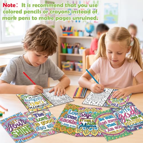 Dvbonike 24Pcs Religious Coloring Books Bible Mandala DIY Color-in Pages - color: A-bible Style ⑤