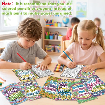 Dvbonike 24Pcs Religious Coloring Books Bible Mandala DIY Color-in Pages - color: A-bible Style ⑤