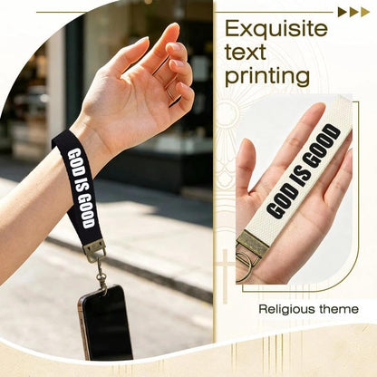God Wristlet Keychain Lanyard Inspirational Faith Wrist Strap for Women Men Christmas Birthday Gifts for Boys Girls - color: God is Good