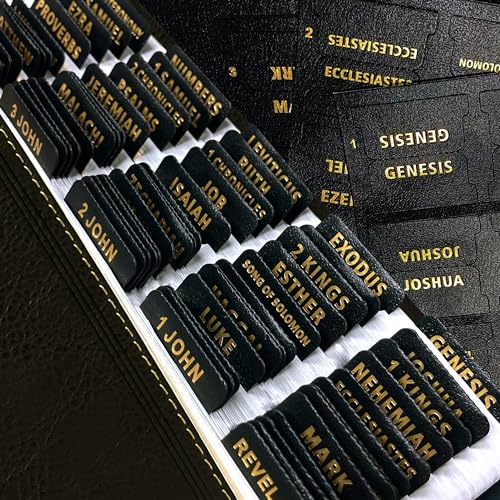 Bible Tabs for Women & Men Black – 80 Gold Foil (66+14 Blank) - color: Black
