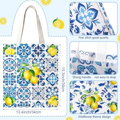 Patelai 12 Pack Italian Gifts Lemon Gift Tote Bag & Amalfi Coast Makeup Bag - style: Capri Lemon