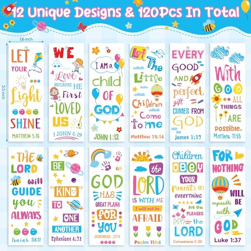 Haooryx Colorful Religious Bible Verse Inspirational Bookmarks for Kids - style: Bible Verse