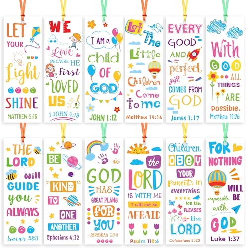 Haooryx Colorful Religious Bible Verse Inspirational Bookmarks for Kids - style: Bible Verse