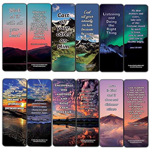 NewEights Popular Bible Verses Teenage Boys Bookmarks (12 Pack) - color: Popular Verses Teenage Boys Bookmarks (12 Pack)