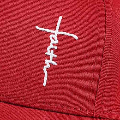Christian Jesus Hats for Men & Women - Cross Logo Faith Baseball Caps - Ideal Religious Gifts for Thanksgiving and Christmas - color: Burgundy