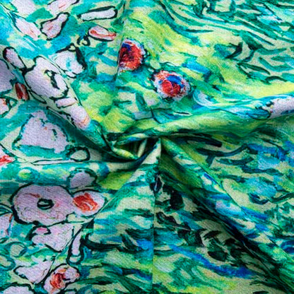Umjetnost Soft Cashmere Feel Scarf For Women Winter Warm Scarves Large Shawl Wrap Monet Van Gogh Art Print - color: C18 Green