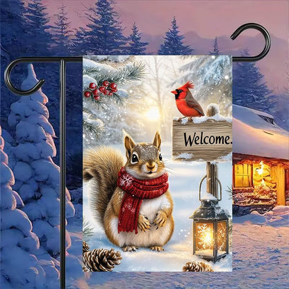 Welcome Winter Christmas Garden Flag 12x18 Inch Double Sided for Outside - color: Winter-12 x 18"