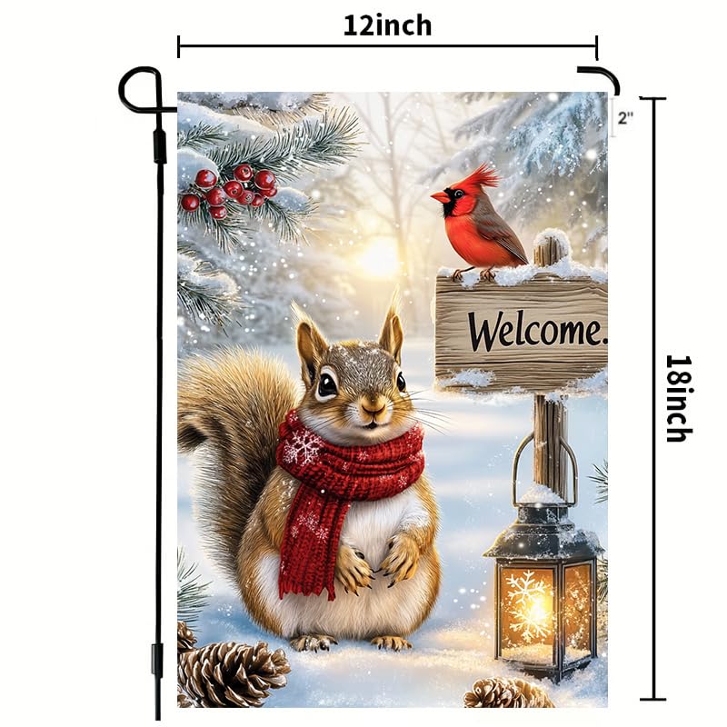 Welcome Winter Christmas Garden Flag 12x18 Inch Double Sided for Outside - color: Winter-12 x 18"