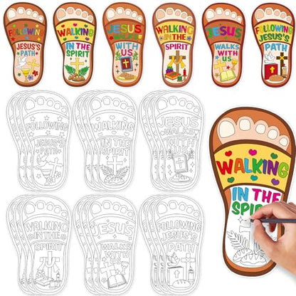 Fancy Land Sunday School Craft for Kids Jesus Walks with Us VBS Craft 24Set