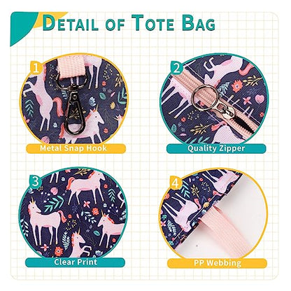 Kids Cute Tote Bags for Boys Girls Ages 4-16,Handbags with Pencil Case, Book Tote Bags with Zipper for School and Playtime (pink) - color: Pink