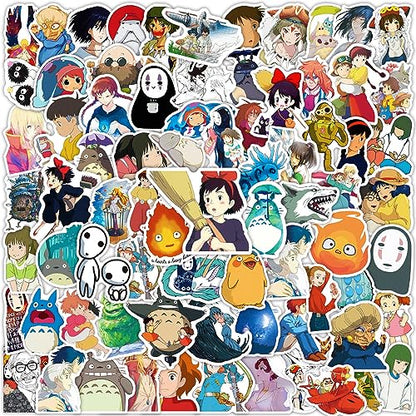 Anime Miyazaki Hayao Stickers Mixed Pack,100pcs Studio Ghibl Anime Vinyl Movie Stickers for Water Bottle, Phone,Hard Hat，Skateboard, Scrapbooking Party Favors & Gifts for Adults Teens - color: Anime