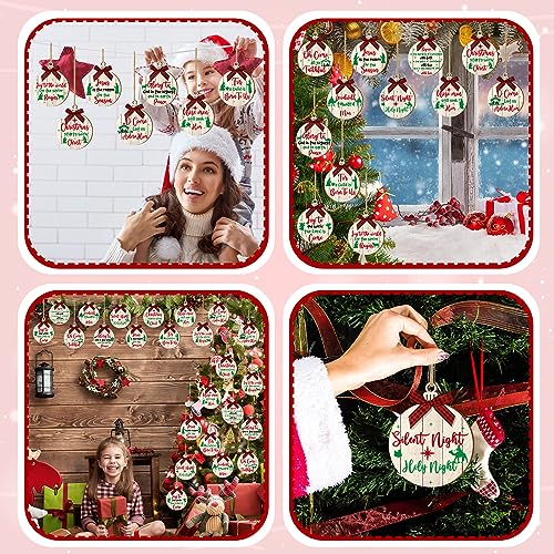Soaoo 36 Pcs Christmas Nativity Ornaments, Winter Wood Tree Decor, Chic - style: Chic