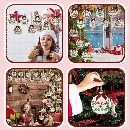 Soaoo 36 Pcs Christmas Nativity Ornaments, Winter Wood Tree Decor, Chic - style: Chic