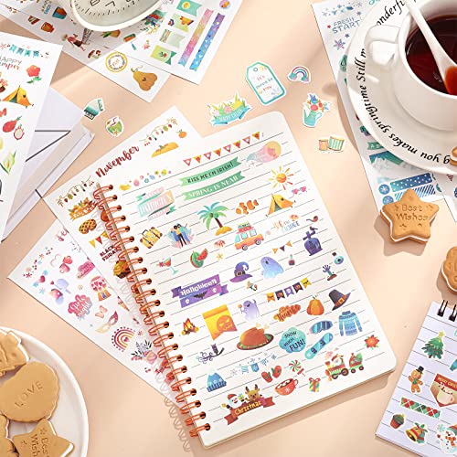 24 Sheets Monthly Planner Stickers Holiday Seasonal Birthday