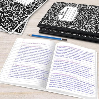 Rosmonde 5000 Pack Composition Notebooks Bulk, Wide Ruled, Black Marble - size: 5000 Pack