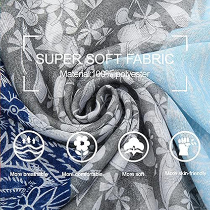 Yeieeo Boho Scarf for Women Lightweight Floral Printed Scarf Fall Winter Fashion Fringed Shawl - color: Floral 2