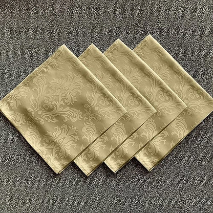 SASTYBALE Jacquard Cloth Napkins Square 20 x 20 Inch Sets of 4, Gold - color: Gold, size: 20" x 20" (Set of 4)