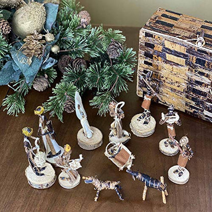 Global Crafts Nativity Parent - Handmade Nativity Set - Fair Trade Banana Fiber Christmas Décor