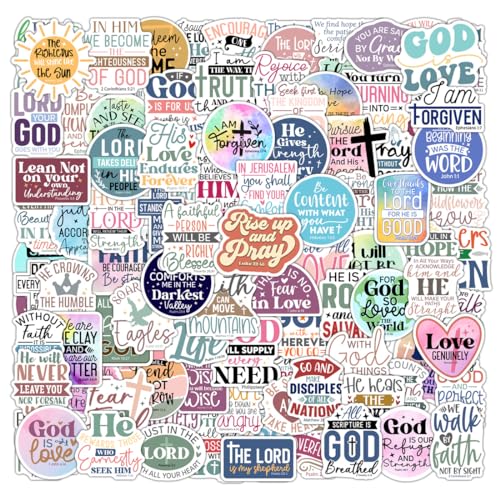 100 Pack Christian Scripture Stickers, Inspiring Religious Gifts for Summer Camps VBS, Journaling, Water Bottles, Bible Verse Stickers, Christian Gifts for Women Kids Teens Boys and Girls (Scripture) - color: Scripture