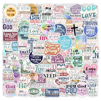 100 Pack Christian Scripture Stickers, Inspiring Religious Gifts for Summer Camps VBS, Journaling, Water Bottles, Bible Verse Stickers, Christian Gifts for Women Kids Teens Boys and Girls (Scripture) - color: Scripture
