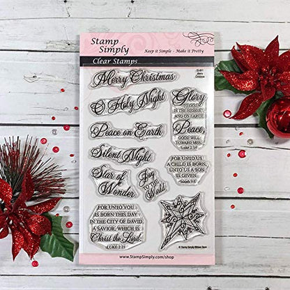 Clear Stamps Christian Religious Merry Christmas 4x6 Inch Sheet - 10 Pieces