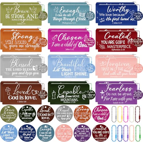 Cinrobiye 24 Pcs Bible Verse Pencil Case Bulk, Christian Gifts Set with Scripture Tags, Zipper Pouch for Church, Bible Study, Sunday School, Mother's Day, Religious Party Favors