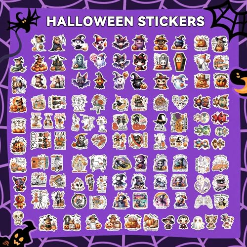 131 Pcs Cute Spooky Halloween Stickers for Journaling & Scrapbooking – Vintage Aesthetic Matte Planner Decals, No-Residue Craft Supplies for Adults, Teens & Junk Journal Lovers - color: Halloween