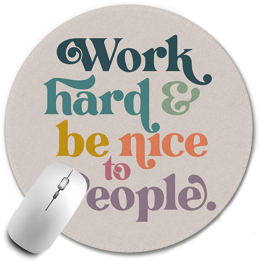 Inspirational Mouse Pad, Work Hard Be Nice to People Mouse Pads， Mousepad for Desk Home Office Computers Laptop, Motivational Office Supplies Desk Accessories,7.9x7.9 Inch - color: Color-17