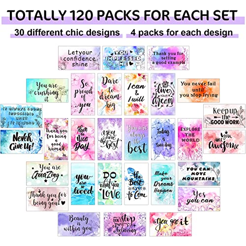 Outus 120 Pcs Motivational Encouragement Inspirational Card Boho Rainbow - style: Positive Style
